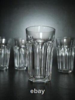 Lot 6 anciennes chopes gobelets à bière ou orange cristal Baccarat Harcourt 13cm
