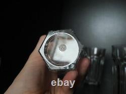 Lot 6 anciennes chopes gobelets à bière ou orange cristal Baccarat Harcourt 13cm