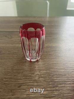 Lot 6 anciens verres à liqueur en cristal de couleur Saint Louis modéle Tonneau
