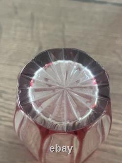 Lot 6 anciens verres à liqueur en cristal de couleur Saint Louis modéle Tonneau