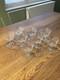 Lot 8 anciennes coupes champagne glace en cristal de Baccarat taille &eacute;caille