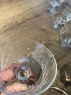 Lot 8 anciennes coupes champagne glace en cristal de Baccarat taille écaille