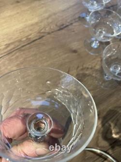 Lot 8 anciennes coupes champagne glace en cristal de Baccarat taille écaille