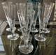 Lot 8 anciennes fl&ucirc;tes champagne Cristal facette XIX&eacute;me