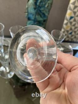 Lot 8 anciennes flûtes champagne Cristal facette XIXéme