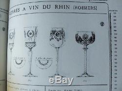 Lot Anciennes 6 Calice A Vin Cristal Couleur Berncastel Val St Lambert