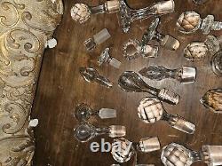 Lot De 52 Bouchons De Carafe En Cristal Ancien