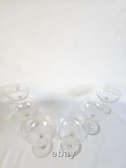 Lot De 6 Anciennes coupes à champagne en cristal Baccarat soufflé gravé