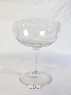 Lot De 6 Anciennes coupes à champagne en cristal Baccarat soufflé gravé