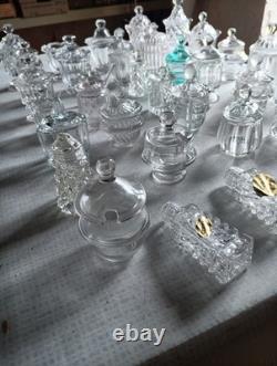 Lot Moutardier Ancien Cristal Verre