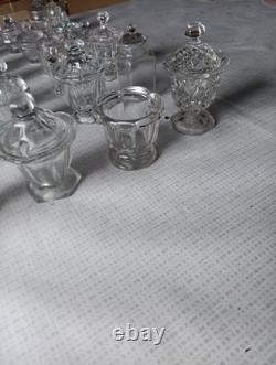 Lot Moutardier Ancien Cristal Verre