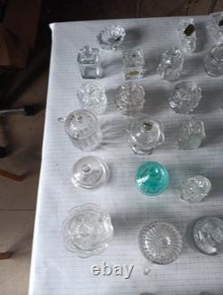 Lot Moutardier Ancien Cristal Verre