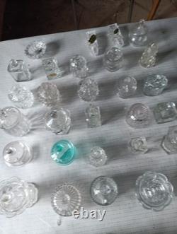Lot Moutardier Ancien Cristal Verre