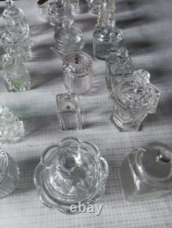 Lot Moutardier Ancien Cristal Verre