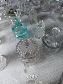 Lot Moutardier Ancien Cristal Verre