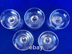Lot de 10 ancien verre roemer cristal (5 a eau + 5 a vin) glasses