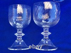 Lot de 10 ancien verre roemer cristal (5 a eau + 5 a vin) glasses