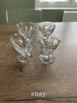 Lot de 4 anciens verres à eau en cristal signés Baccarat modèle Talleyrand 11 cm
