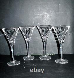 Lot de 4 verres à vin anciens en cristal flûte roemer évasé H18.5cm