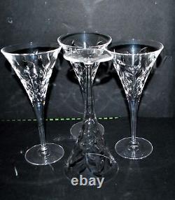 Lot de 4 verres à vin anciens en cristal flûte roemer évasé H18.5cm