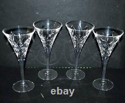 Lot de 4 verres à vin anciens en cristal flûte roemer évasé H18.5cm