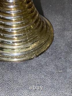 Lot de 6 verres Roemer anciens en verre soufflé ambré / olive H 15,5 cm