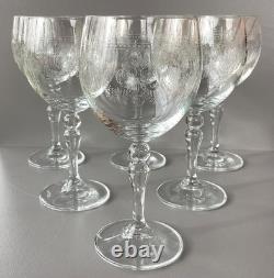 Lot de 6 verres à eau en cristal gravé anciens st louis ou baccarat