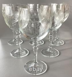 Lot de 6 verres à eau en cristal gravé anciens st louis ou baccarat