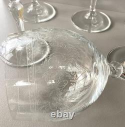 Lot de 6 verres à eau en cristal gravé anciens st louis ou baccarat