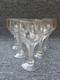 Lot de 6 verres ancien &agrave; pied en verre transparent motif facett&eacute; jambe creuse