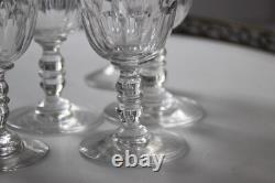 Lot de 7 Anciens Verres à Vin ou Porto en Cristal Baccarat, Modèle Gondole