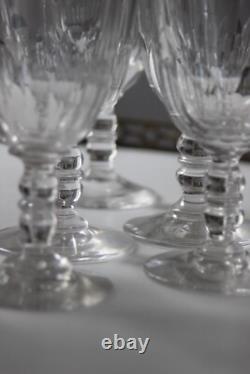 Lot de 7 Anciens Verres à Vin ou Porto en Cristal Baccarat, Modèle Gondole