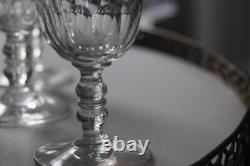 Lot de 7 Anciens Verres à Vin ou Porto en Cristal Baccarat, Modèle Gondole