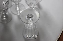 Lot de 7 Anciens Verres à Vin ou Porto en Cristal Baccarat, Modèle Gondole