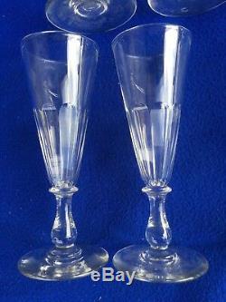 Lot de 8 verres a champagne ancien cristal époque Louis Philippe 19e siecle