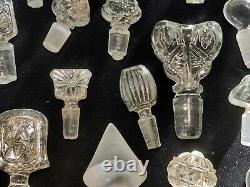 Lot de bouchons anciens pour flacons sels perfum en cristal ou verre Art Nouveau