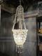 Lustre Pampilles Cristal Corbeille Ancien