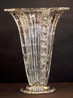 Magnifique Grand Vase Cornet Ancien Verre Barovier Toso Murano Bulles Top++++