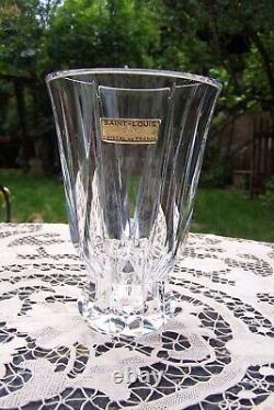 Magnifique Vase Ancien En Cristal Taille Signe St-louis