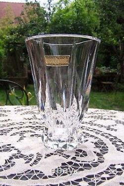 Magnifique Vase Ancien En Cristal Taille Signe St-louis