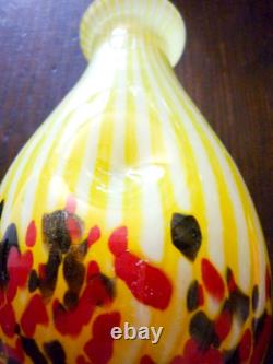 Magnifique Vase Ancien, Verre Souffle, Multicouches, Pantin, Clichy, Debut Xxeme