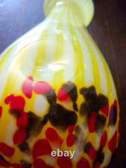 Magnifique Vase Ancien, Verre Souffle, Multicouches, Pantin, Clichy, Debut Xxeme