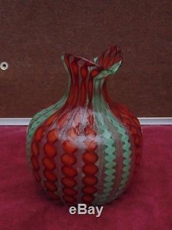 Magnifique ancien pichet Vase pâte de verre Fratelli Toso Murano tres bon etat