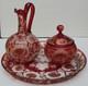 Magnifique ancien service cristal de boh&egrave;me d&eacute;cors cerf tr&egrave;s bon &eacute;tat 19 eme