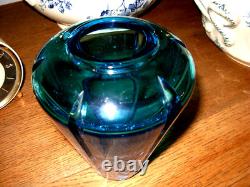 Magnifique vase en cristal bleu de sèvres ancien signé Cristal Sèvres France
