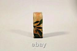 Miniature Daum Ancien Art nouveau signé vase 10 cm, carré dégagé acide RARE