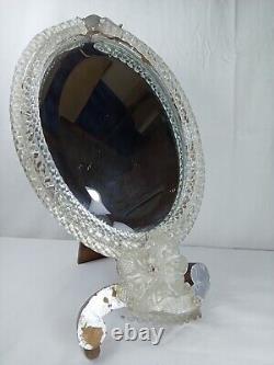 Miroir de coiffeuse ancien en verre de Murano Italie Venise ànnées 50-60