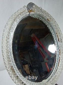 Miroir de coiffeuse ancien en verre de Murano Italie Venise ànnées 50-60