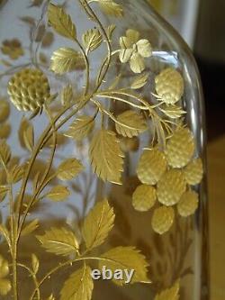 Moser Ancienne Carafe A Aperitif Cristal Gravure Florale Rehausse A L'or 1920