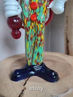 Murano ancien clown coloré statuette verre collection déco XXe vitrine